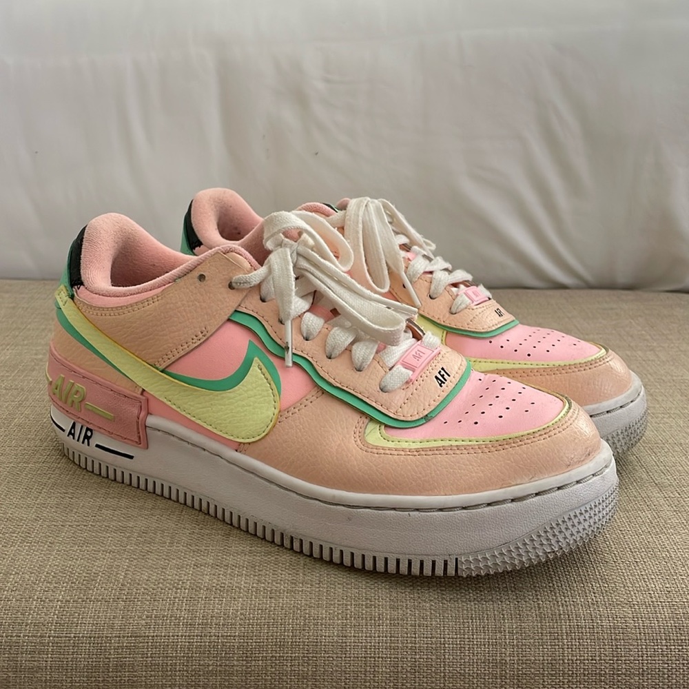 Pink Multi Colored Nike Air Force One Shadows